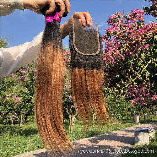 Ombre 1B/30 Blonde Brazilian Straight Hair Bundles Cuticle Aligned Raw Virgin Hair Weave 1 Piece